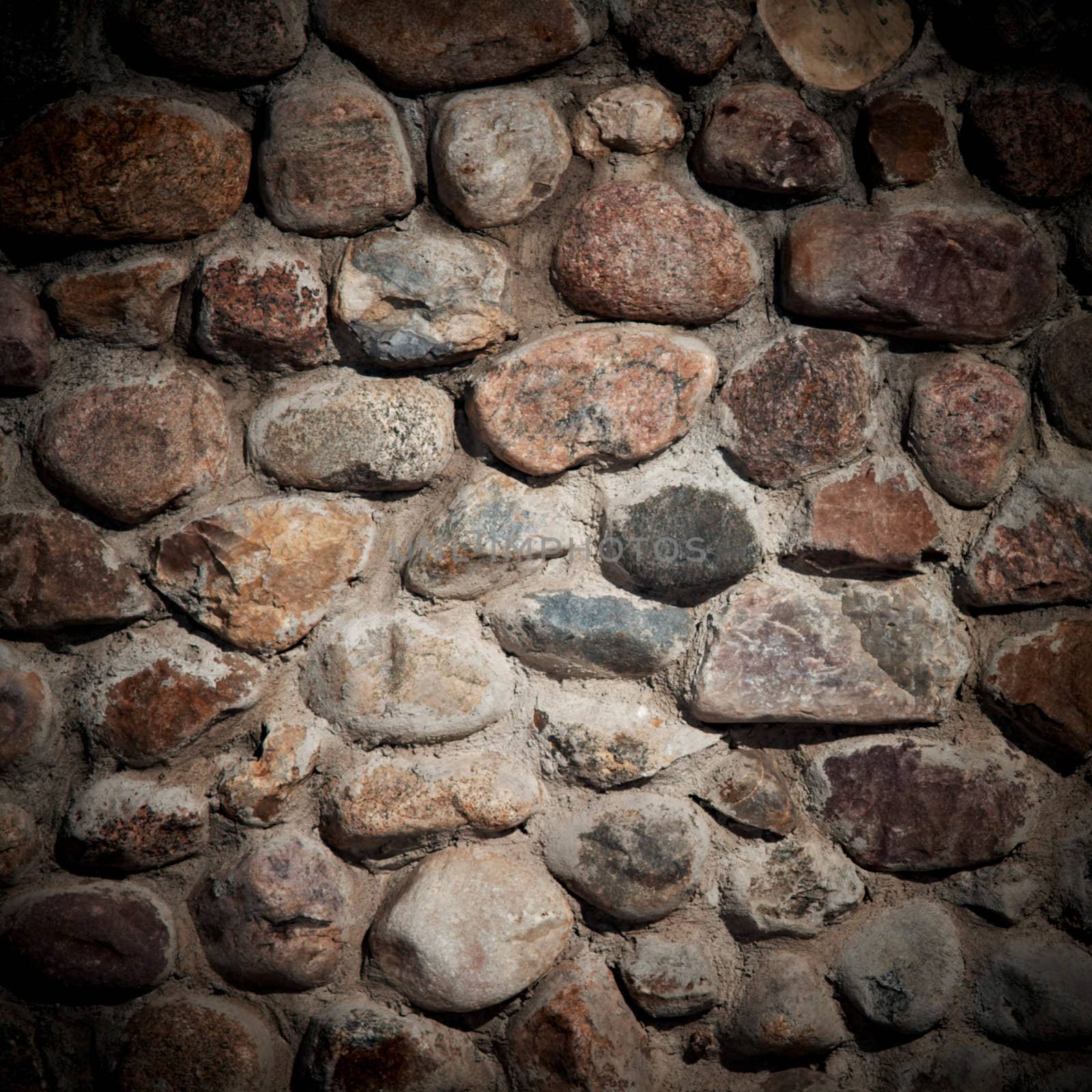 Pattern of old stone wall.