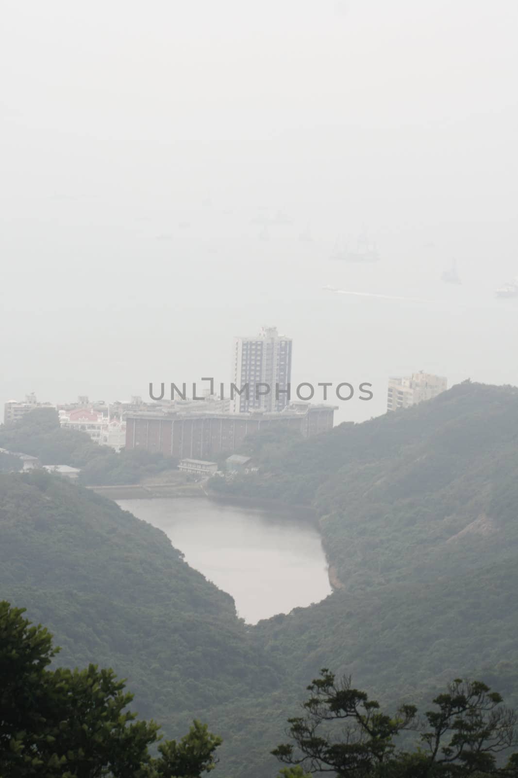Drinking water reservoir in Hong Kong, Pok Fu Lam  by koep