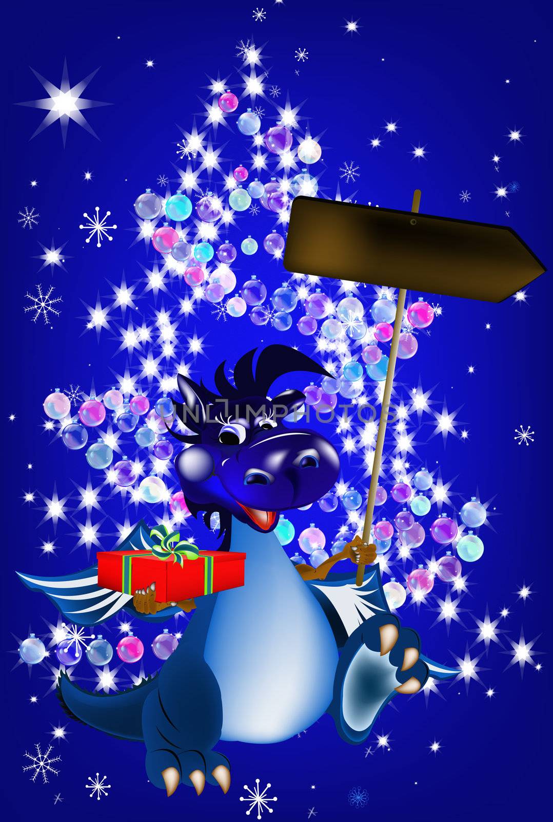 Dark blue dragon a symbol of new 2012 by sergey150770SV