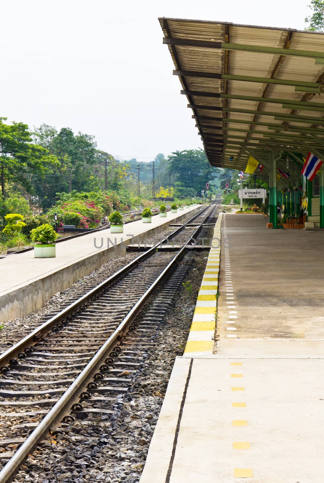 Train stations in rural areas of muaklek Thailand