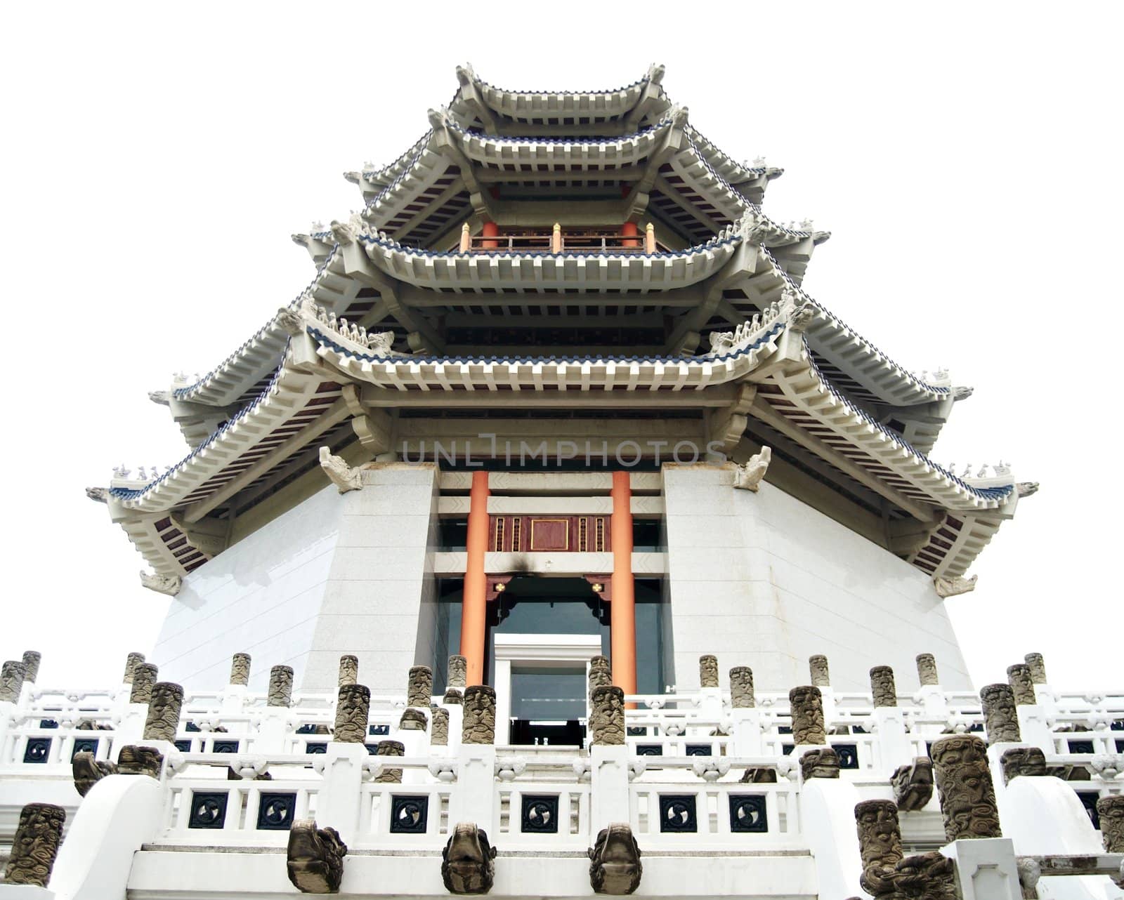 Pagoda. Traditional Chinese Temple. Famous oriental spiritual building 