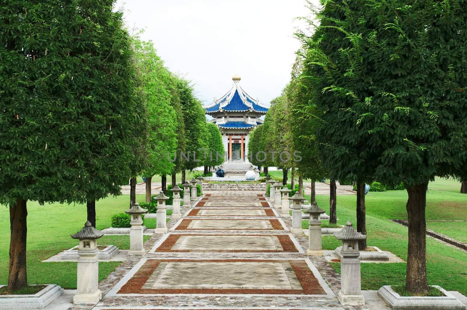 Pagoda. Traditional Chinese Temple. Famous oriental spiritual building