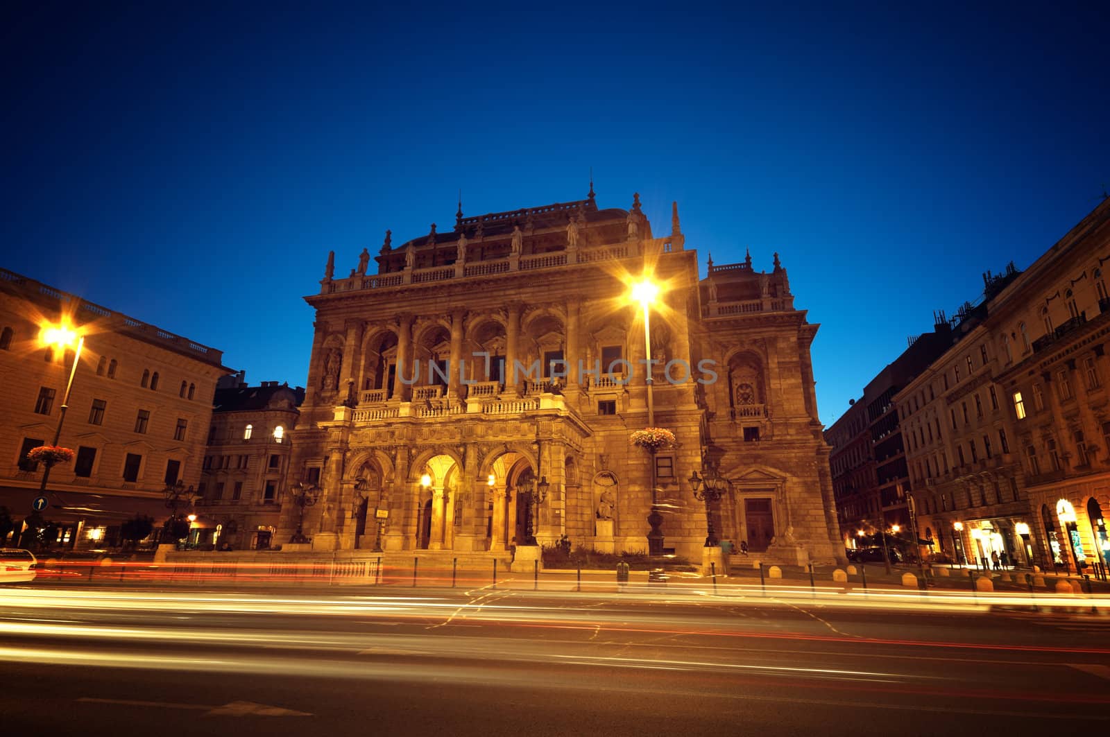 Hungarian Opera House at night