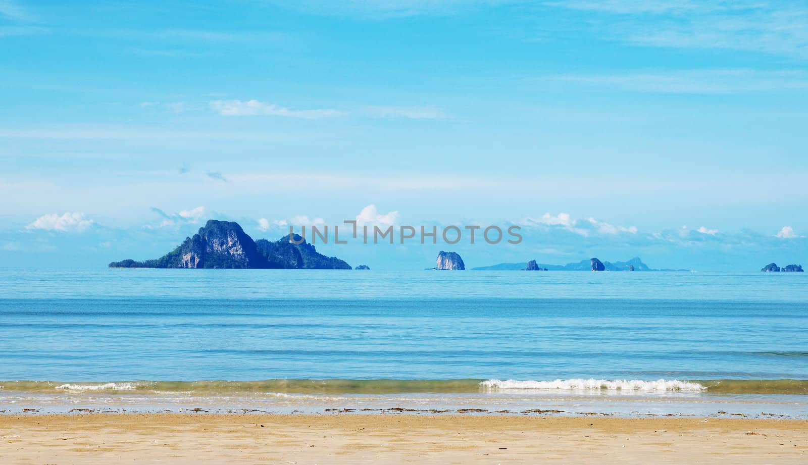 High cliffs on the tropical island. Exotic tropical landscape.