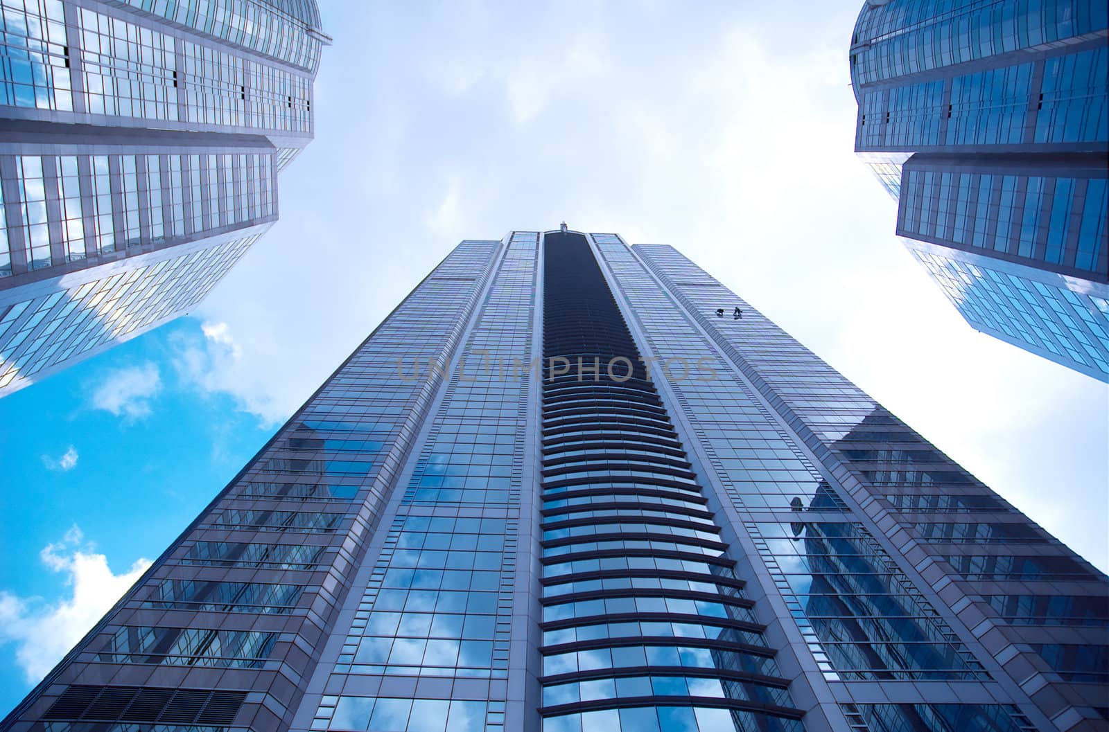 Contemporary urban scene. Tall buildings and sky as background. Skyscrappers