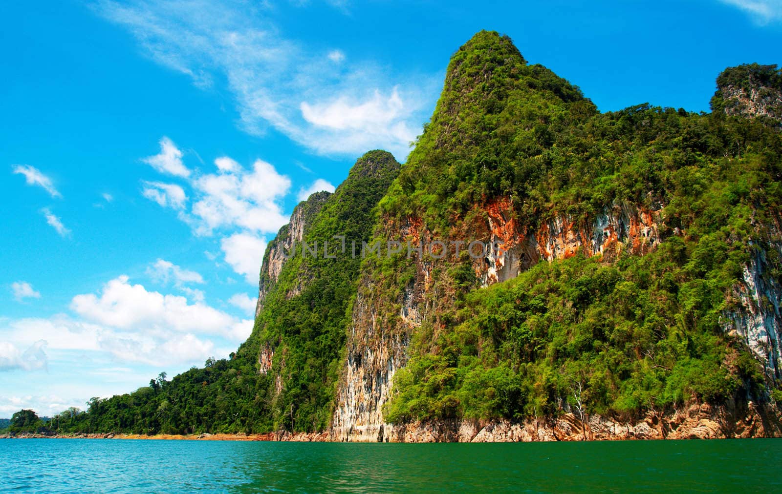 High cliffs on the tropical island