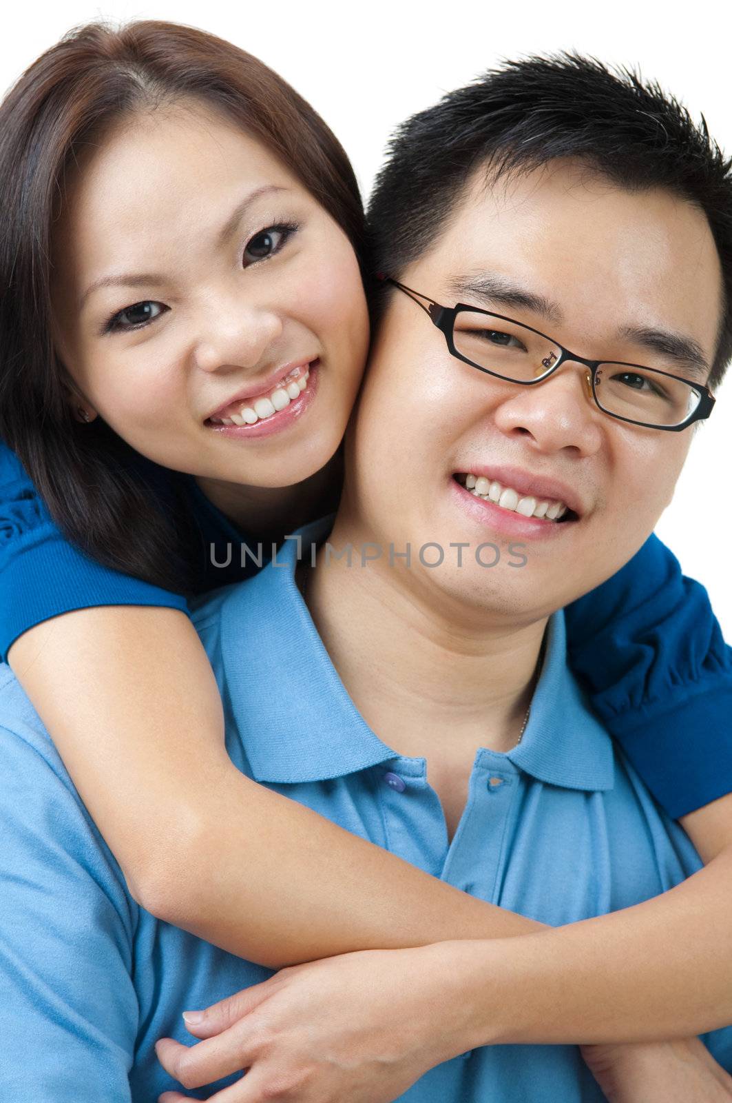 Beautiful Loving Couple on white background