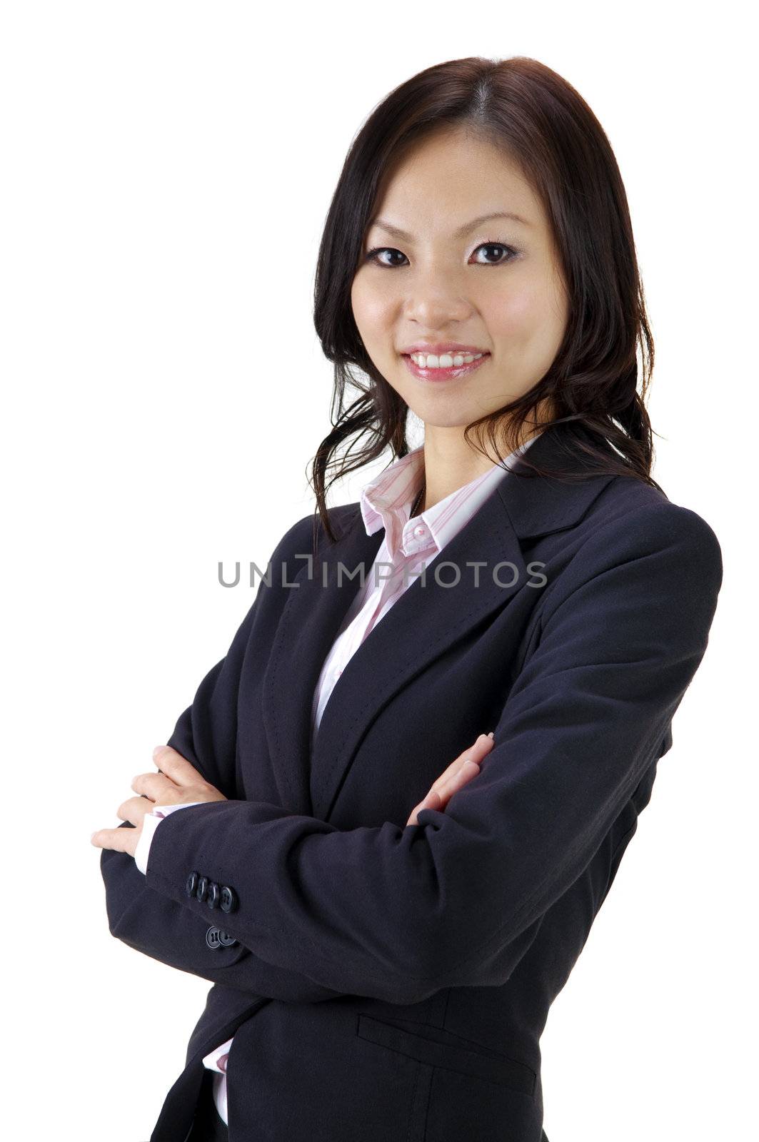 Asian Educational/Business woman on white background