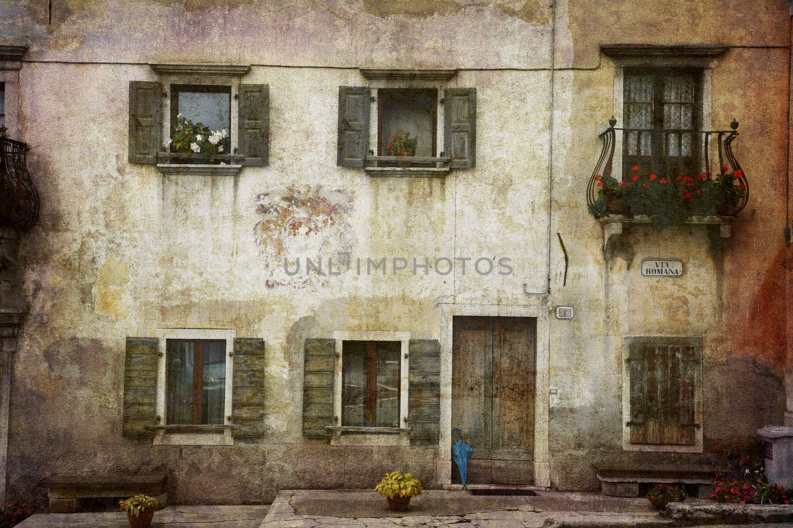 Beautiful Italian village home in decay. More of my images worked together to reflect time and age.
