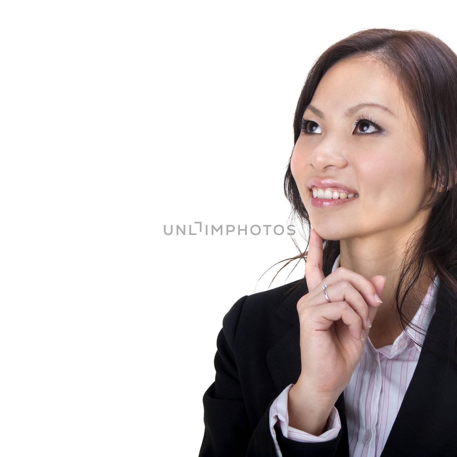 Asian business women having thought