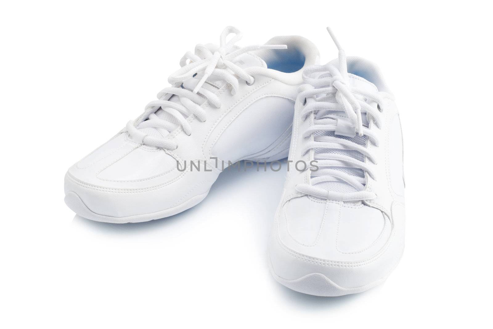 Pair of new sneaker on white background