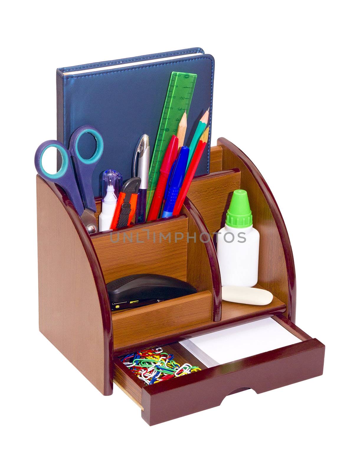 Office wooden stand for pens and pencils 