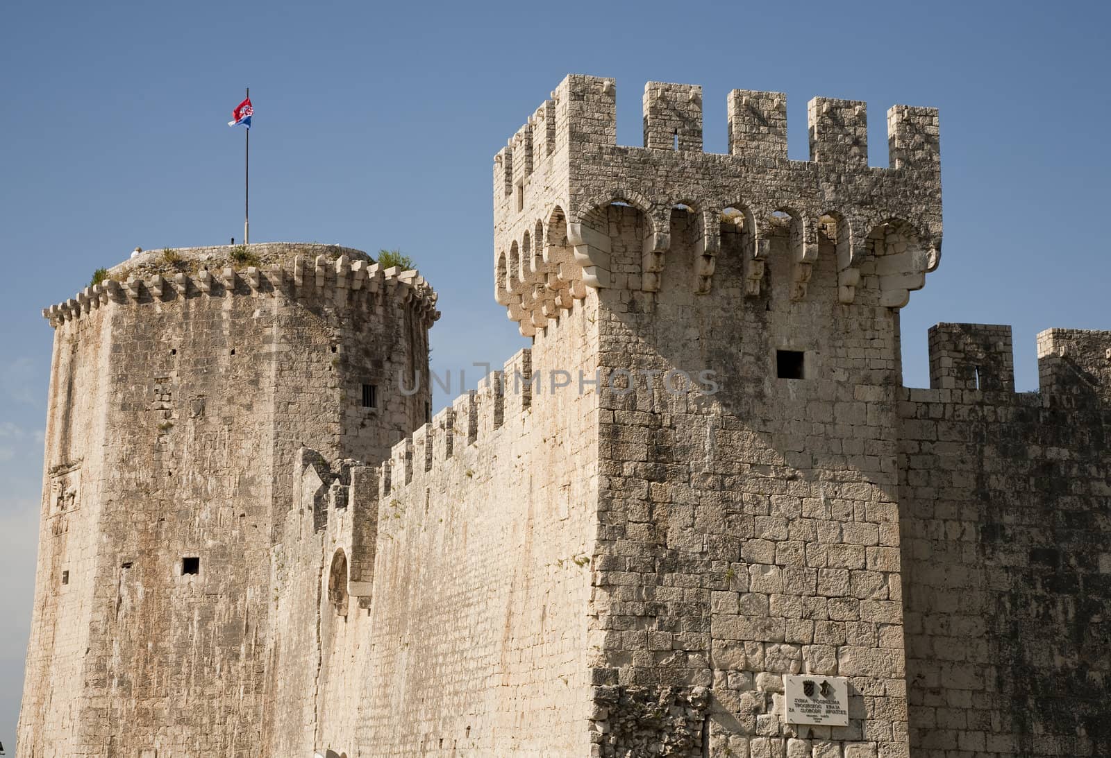 Ancient castle of Trogir, Croatia by the Adriatic Sea. UNESCO World Heritage.