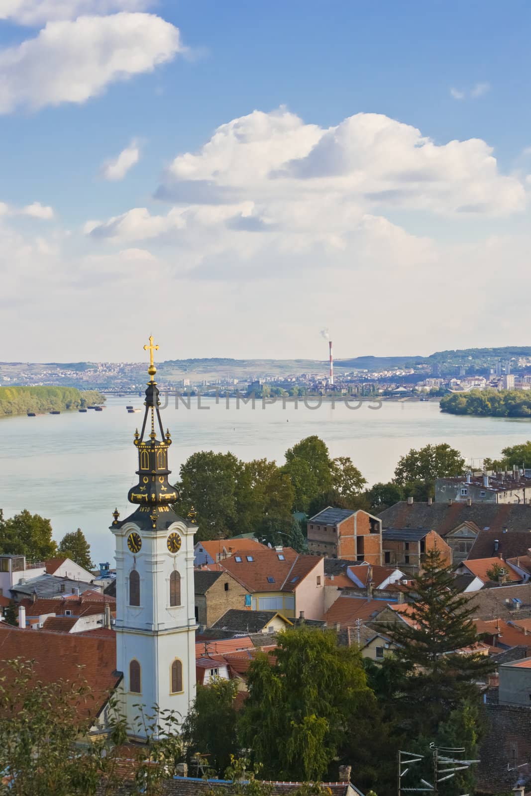 Belgrade Zemun view from Gardos hill on Danube river