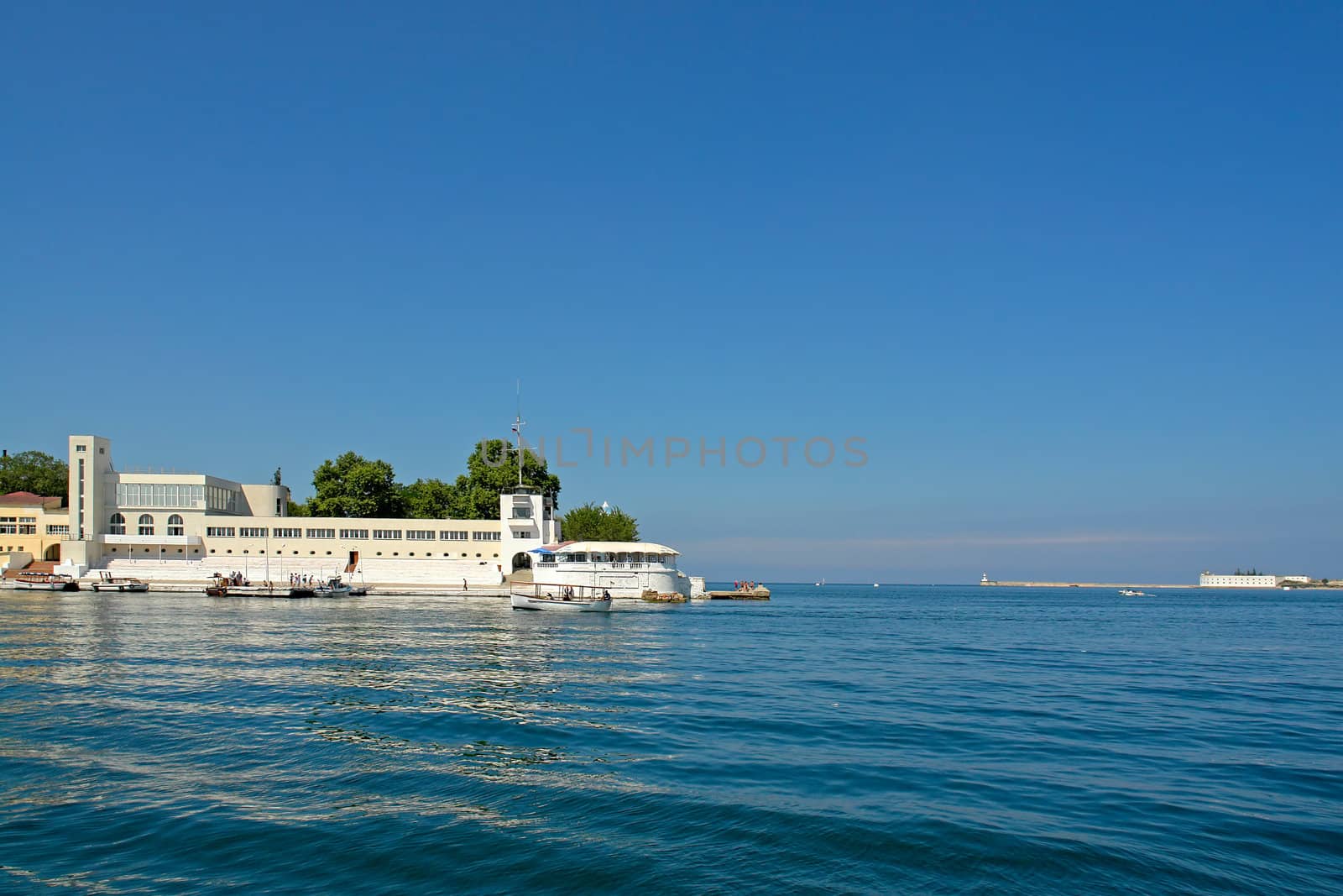 Sight from the Sevastopol bay in the high sea                               