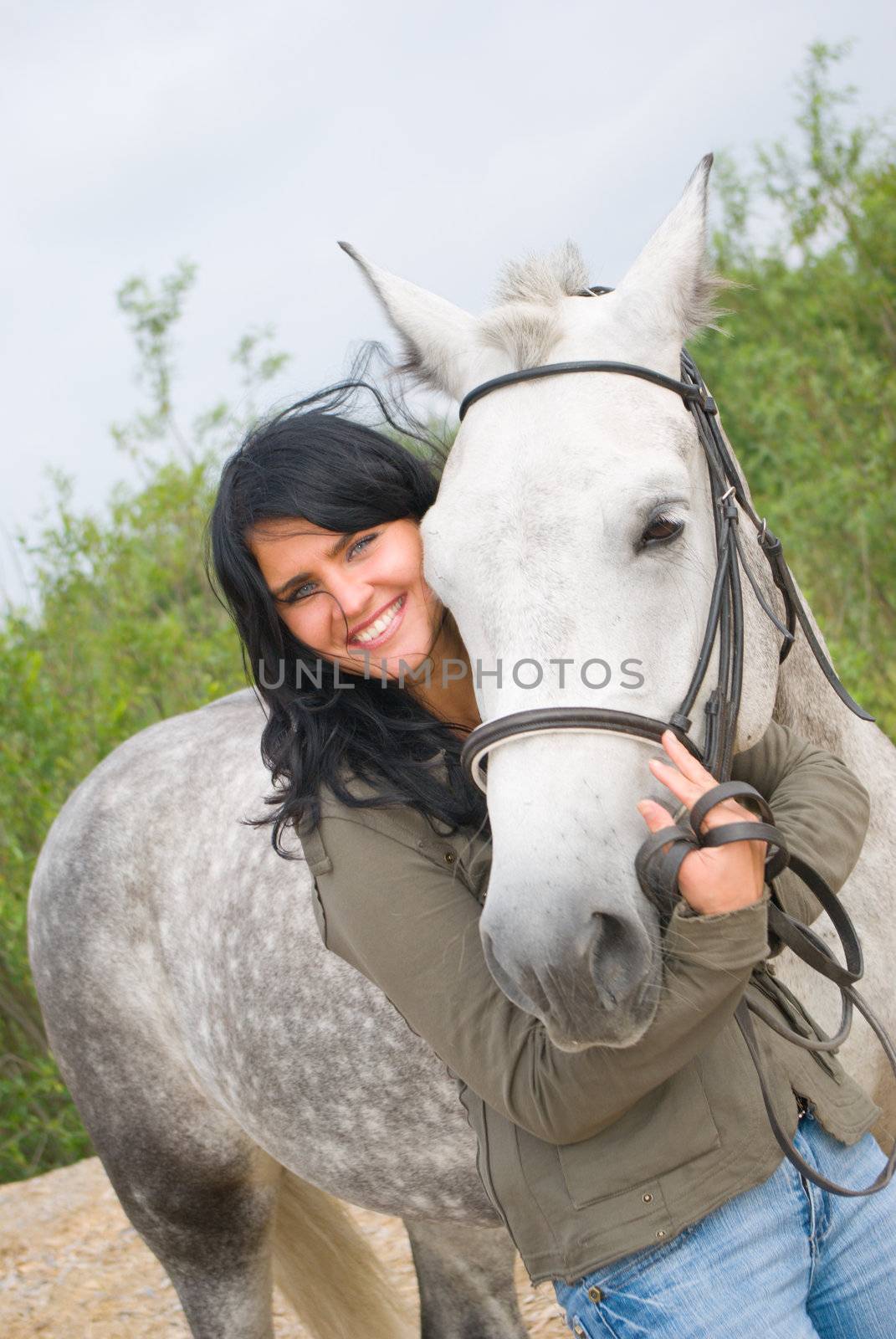 beautiful girl and horse.romantic production