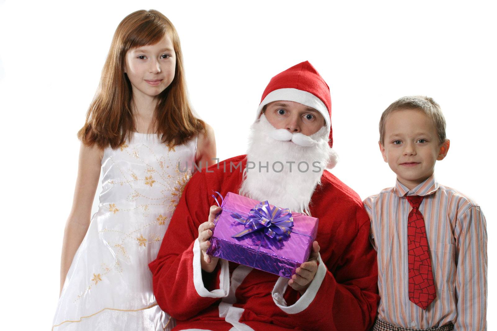 Santa together with two children by Dancer01
