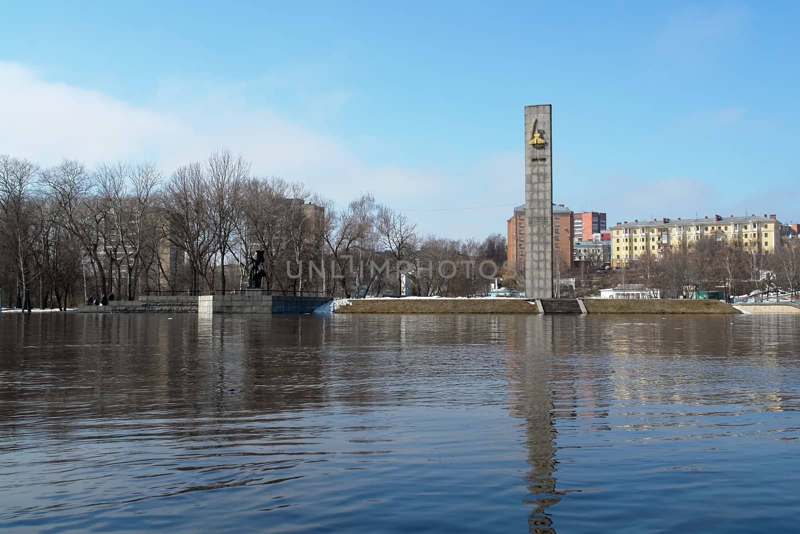 Reflection in the river is similar to a cross