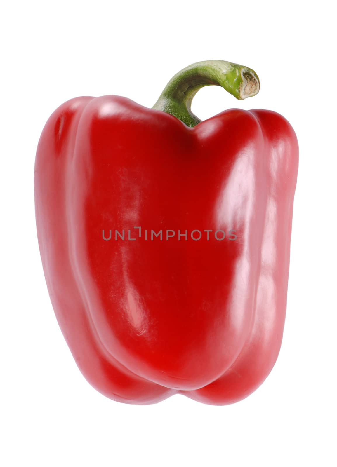 Red sweet pepper isolated on white background