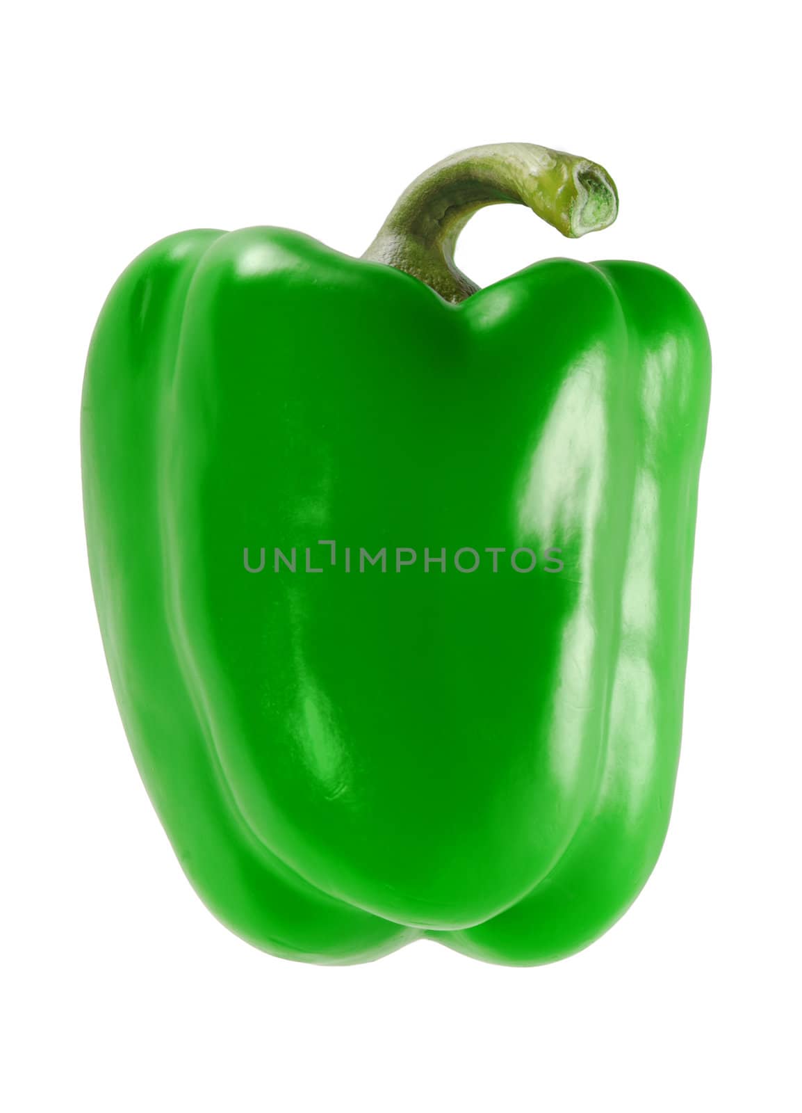 Green sweet pepper isolated on white background