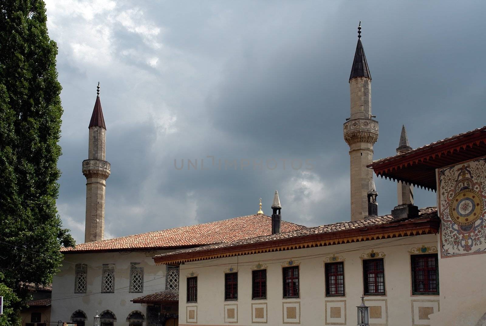 minaret of a mosque in an ancient muslim palace