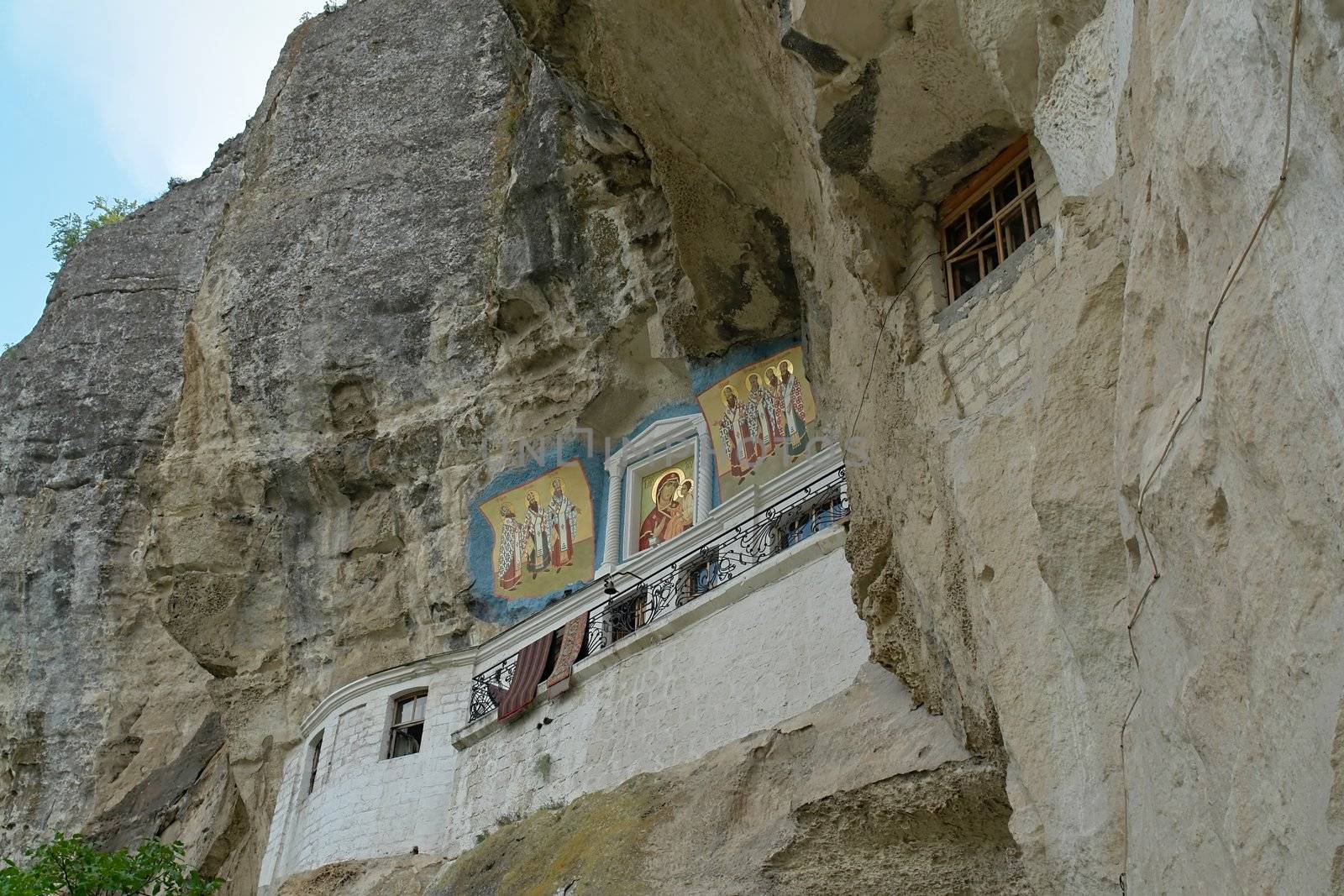 the orthodox monastery in mountain to Crimea