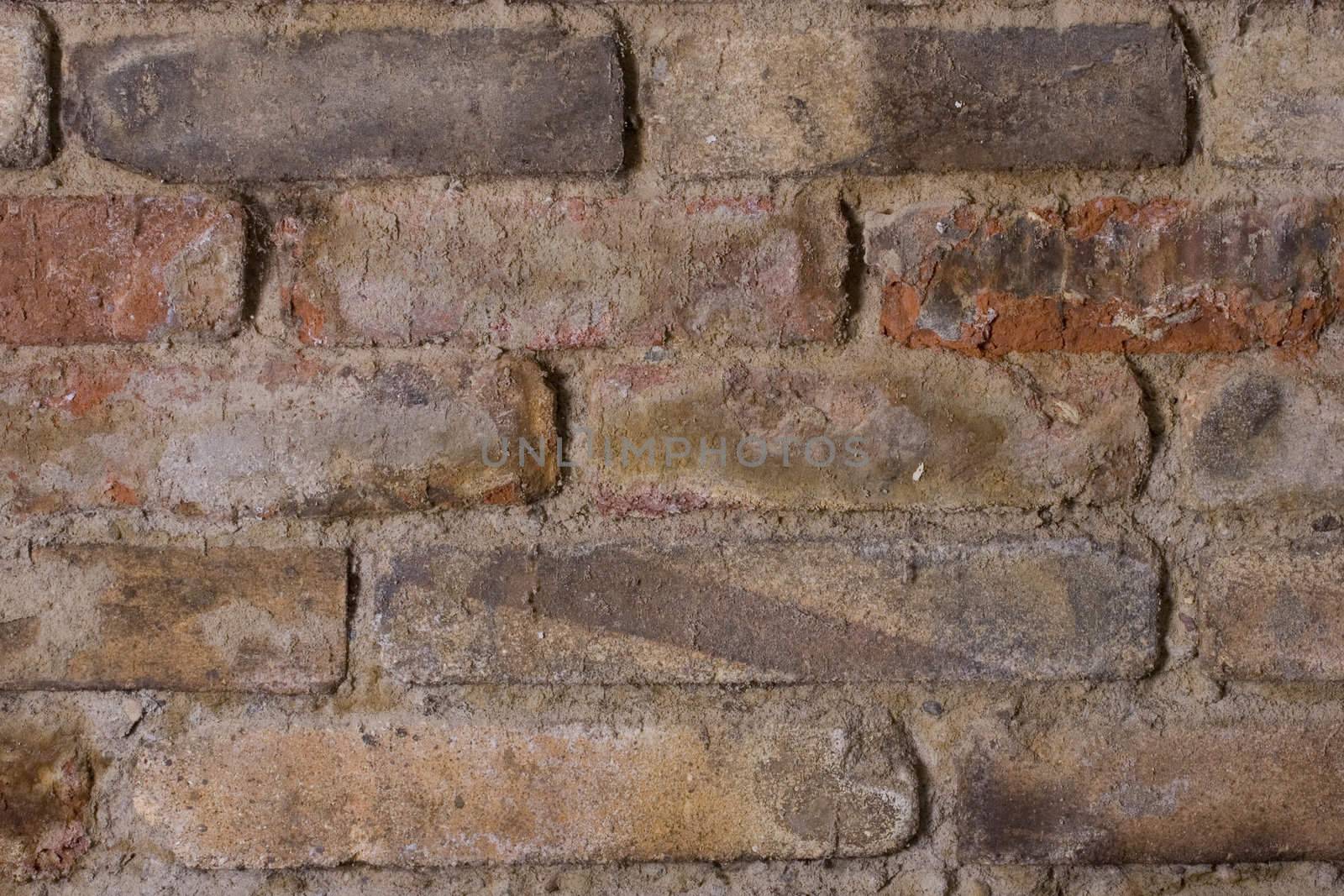 Abstract background from old red bricks