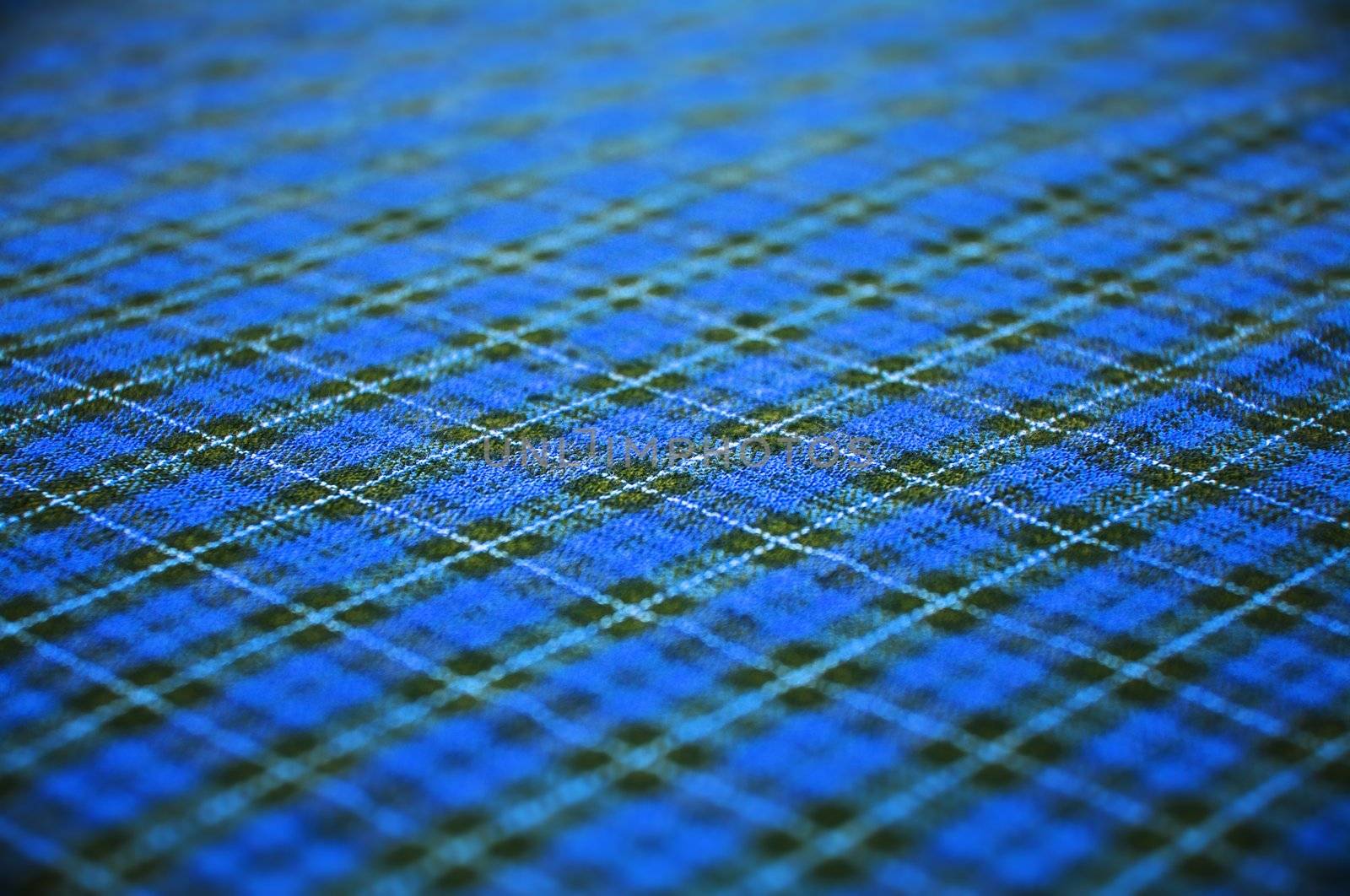 blue checkered fabric background. shallow DOF. by starush