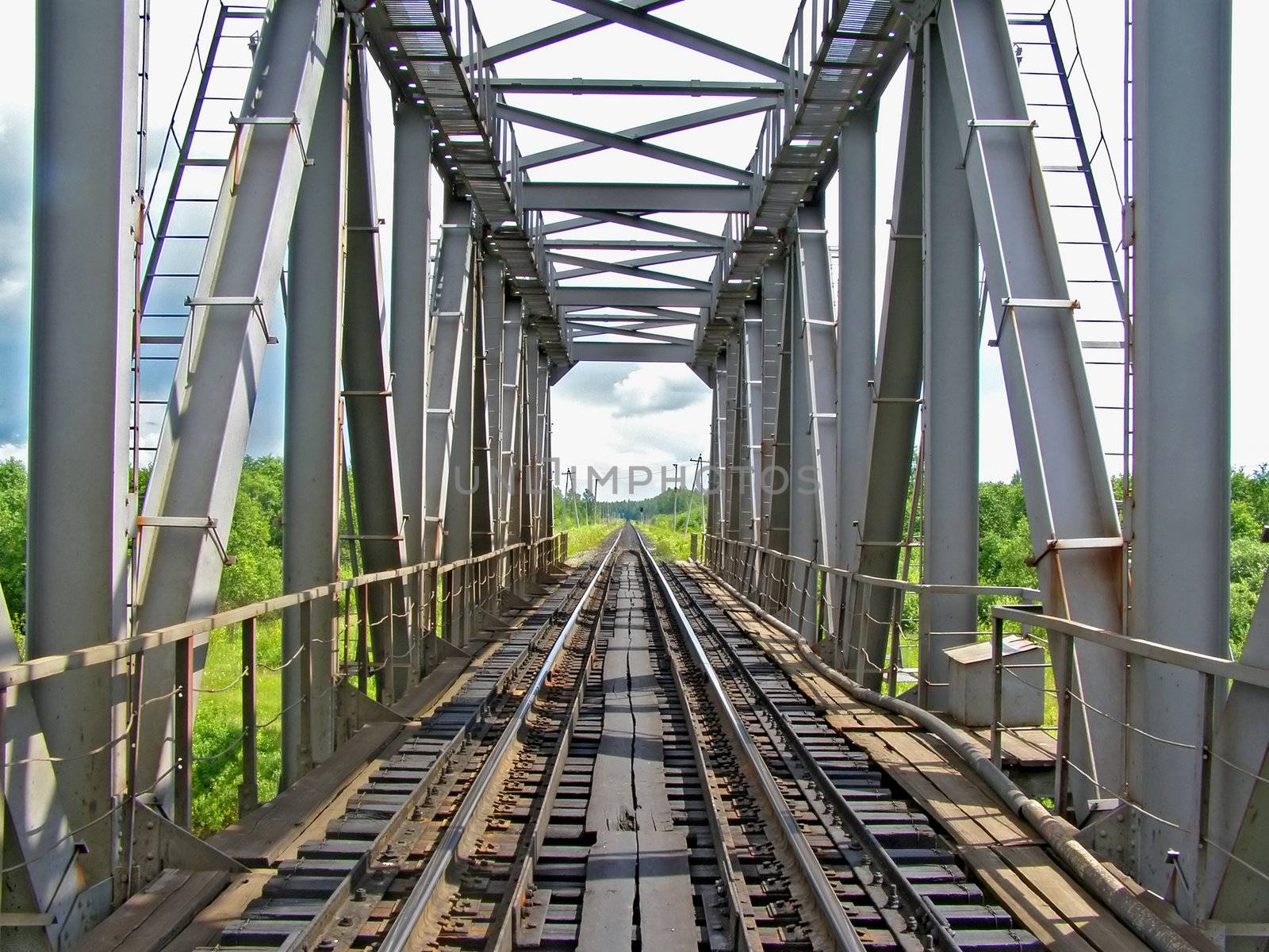 railway bridge through small river