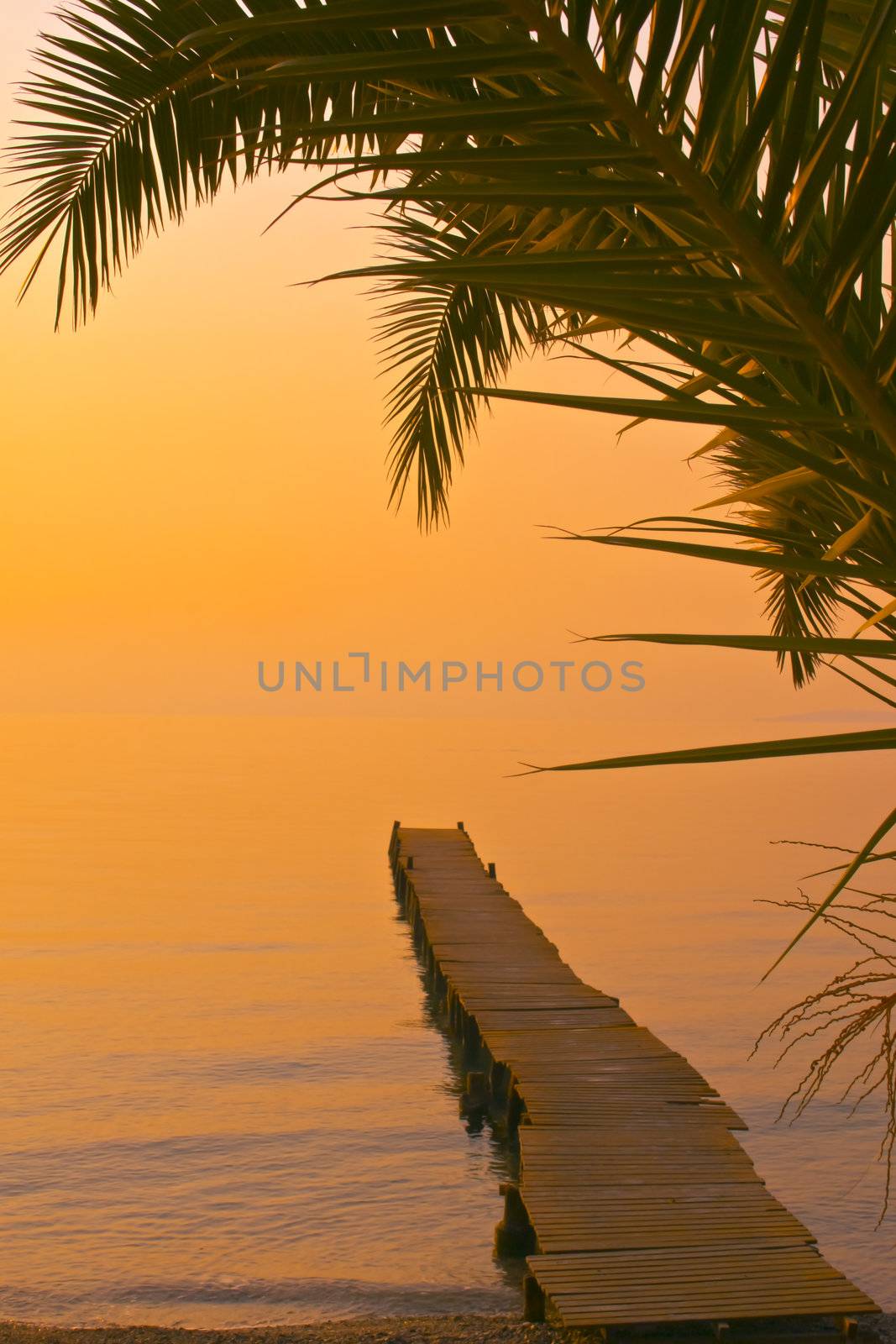 Beautiful beach sunrise landscape by vician