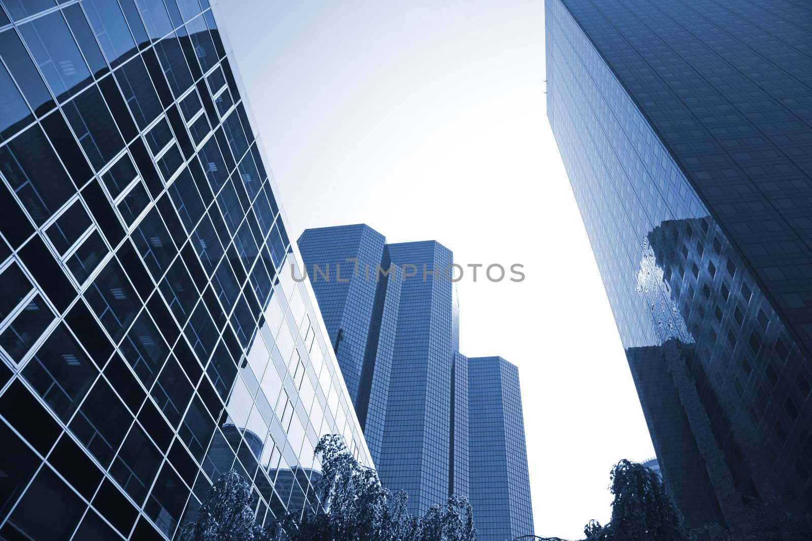 Futuristic corporate office buildings - La Defense, Paris.