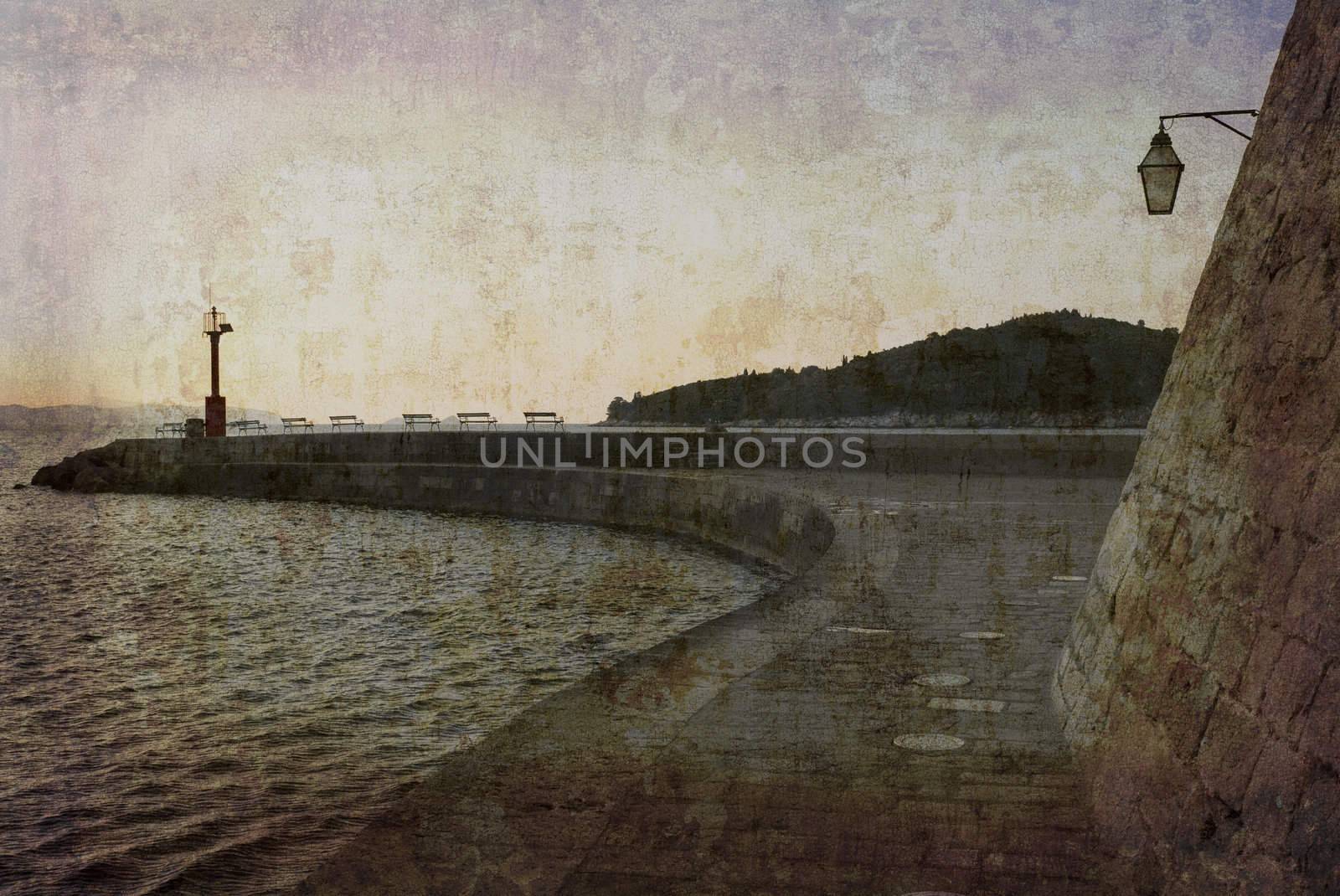 Morning by the entrance of the harbor of Dubrovnik. Several of my photos worked together to reflect age and time.