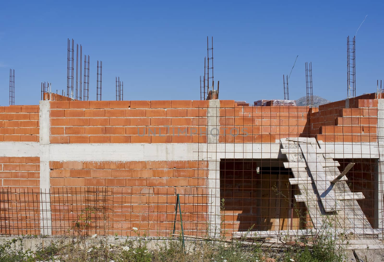 Construction site - building a new house - Croatia.