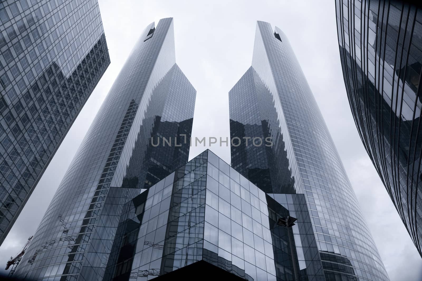 Futuristic corporate office building - La Defense, Paris.