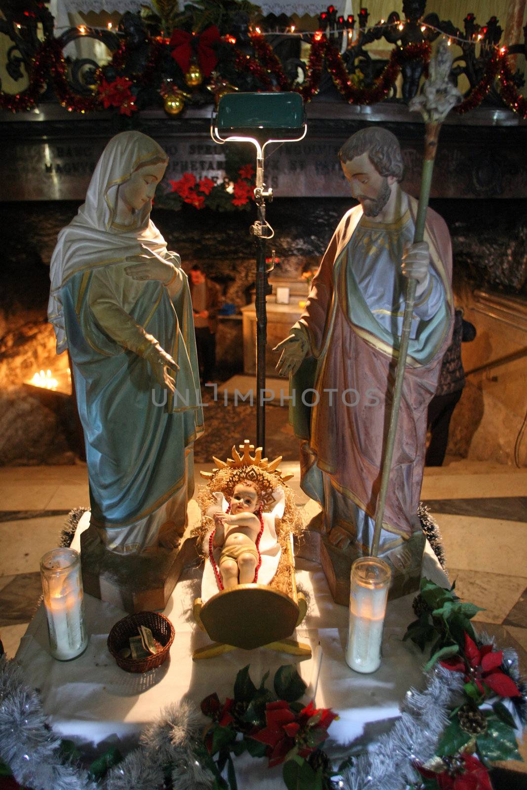 Nativity scene, Haifa, Stela Maris church by atlas