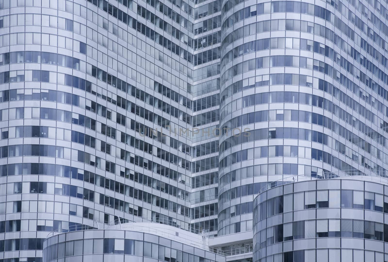 Futuristic corporate office buildings - La Defense, Paris.