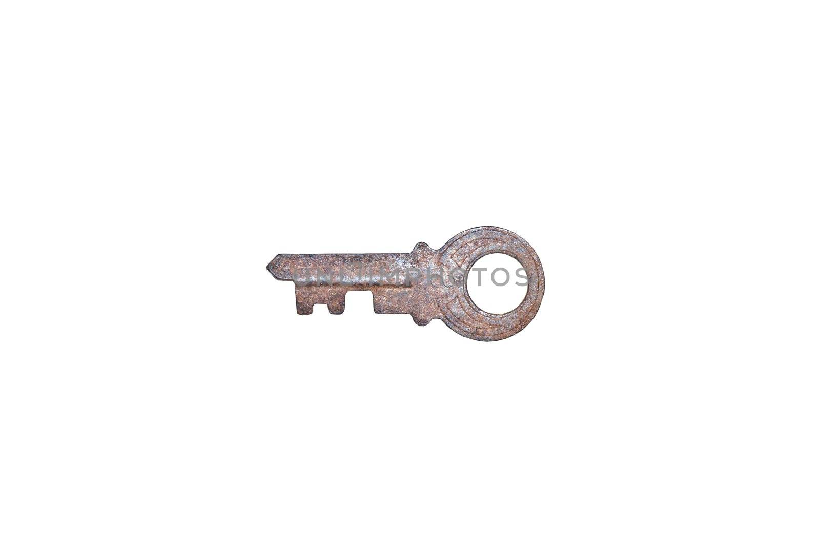 Old key in isolated white background by sasilsolutions