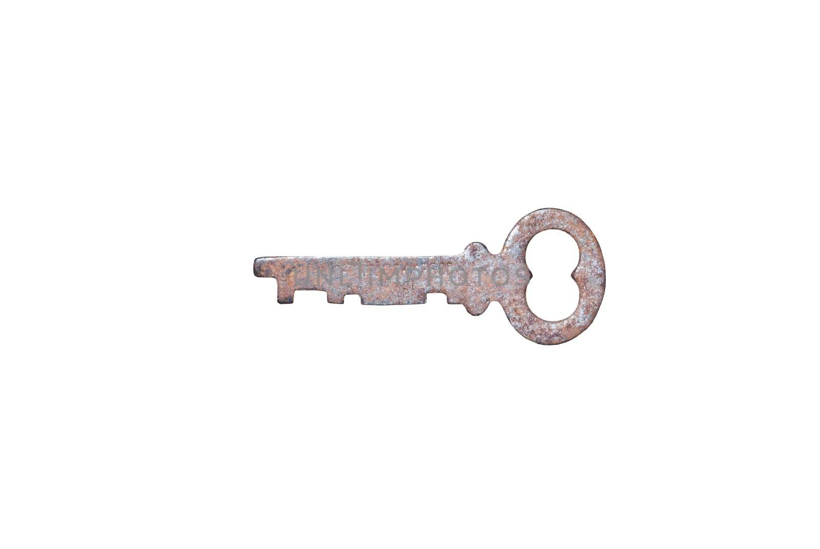 Old key in isolated white background by sasilsolutions