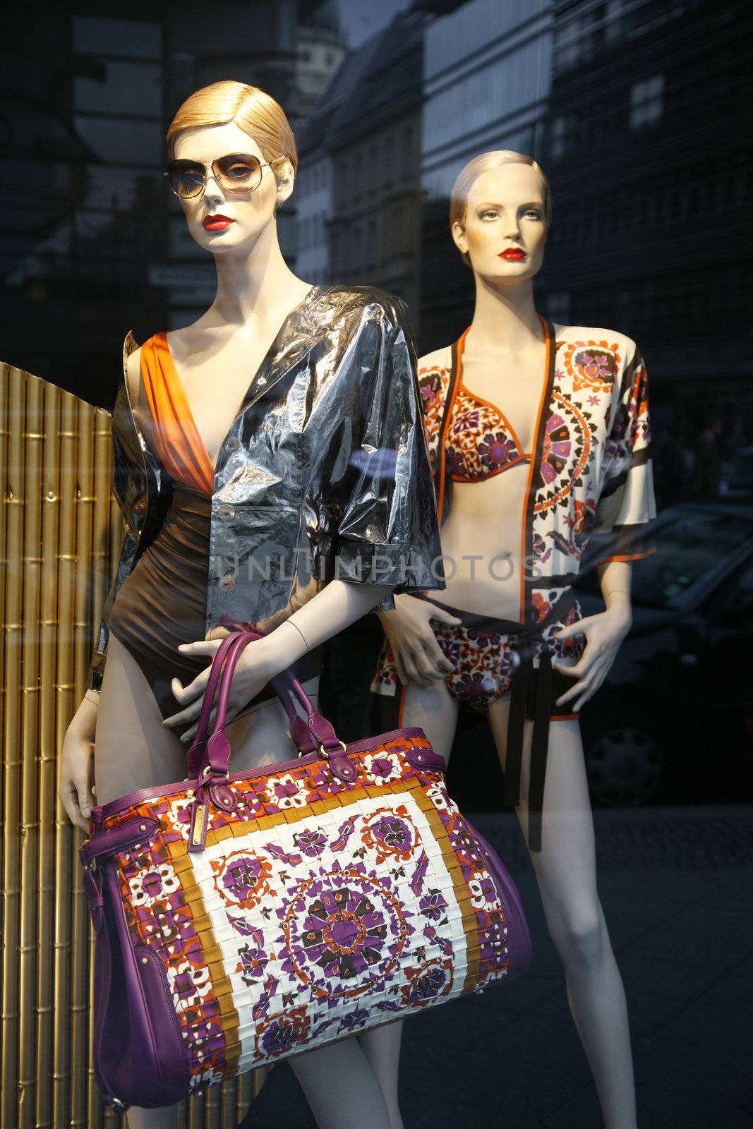 Summer fashion seen through a store window - Berlin , Germany