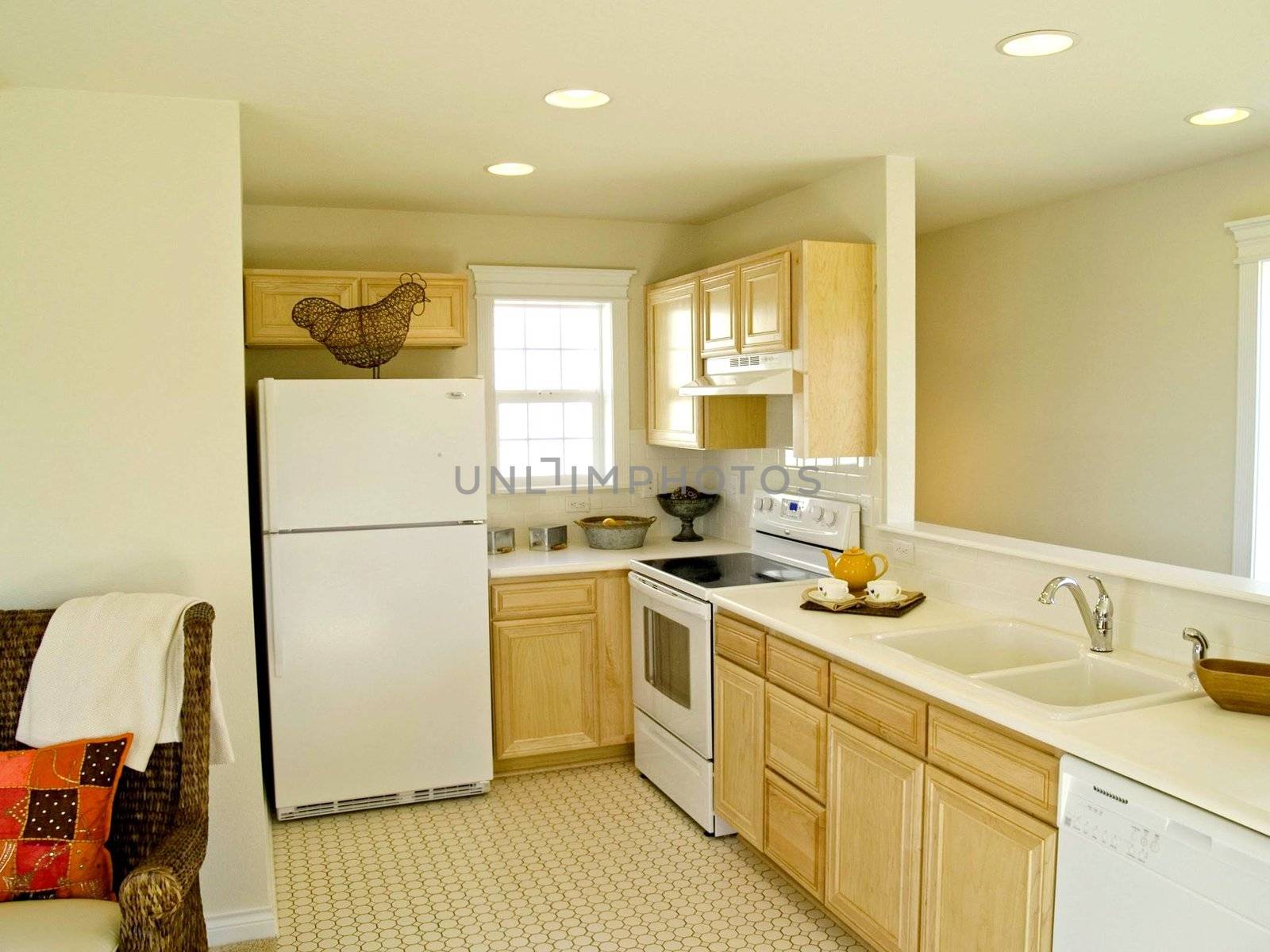 Pretty white galley kitchen