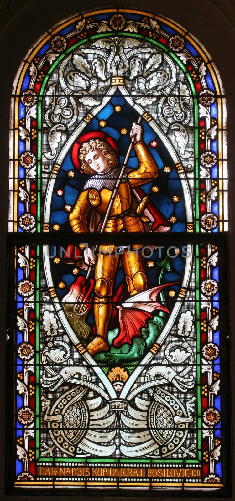 Saint George, Stained glass