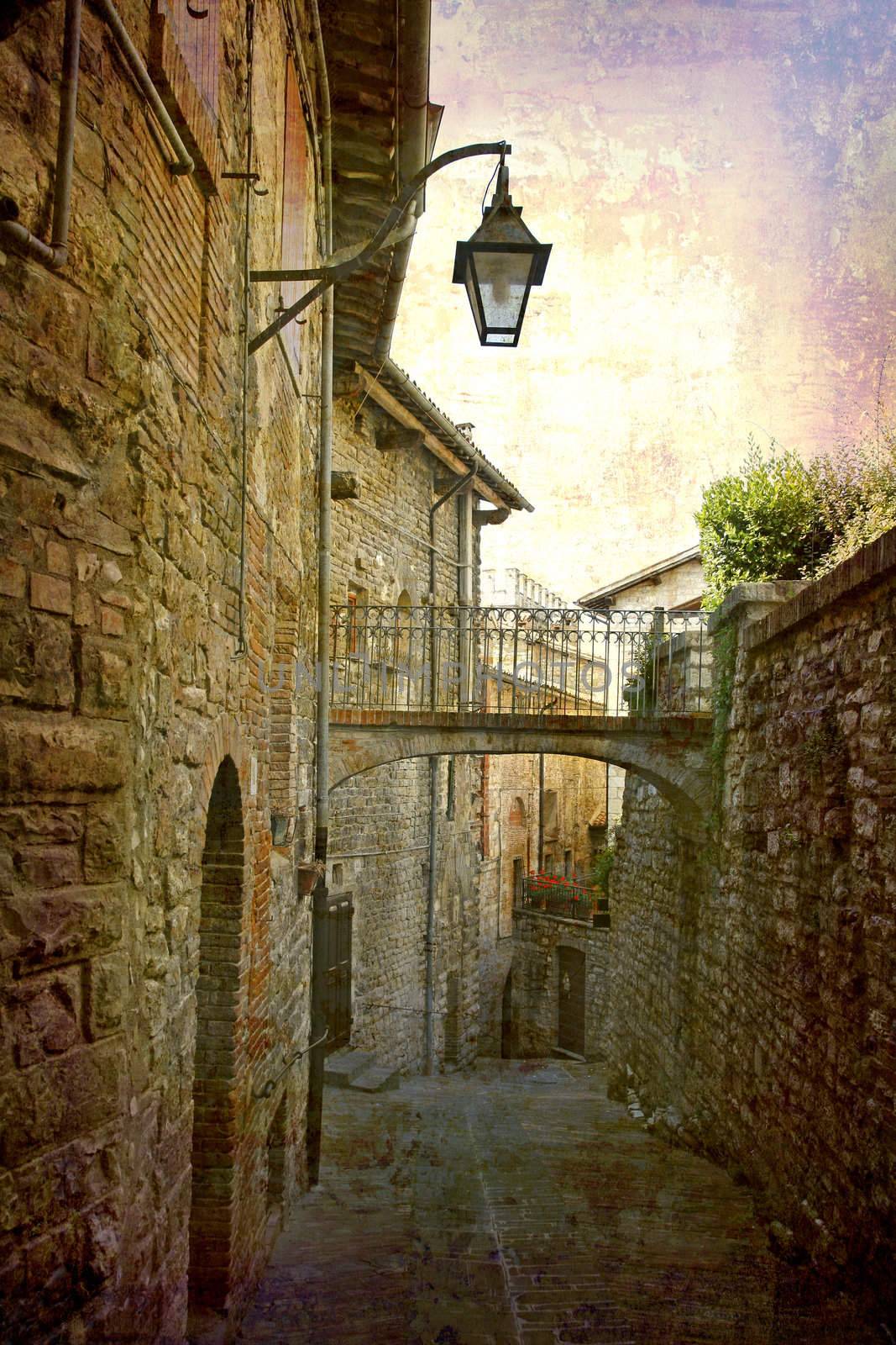 Alley with lamp Gubbio by ABCDK