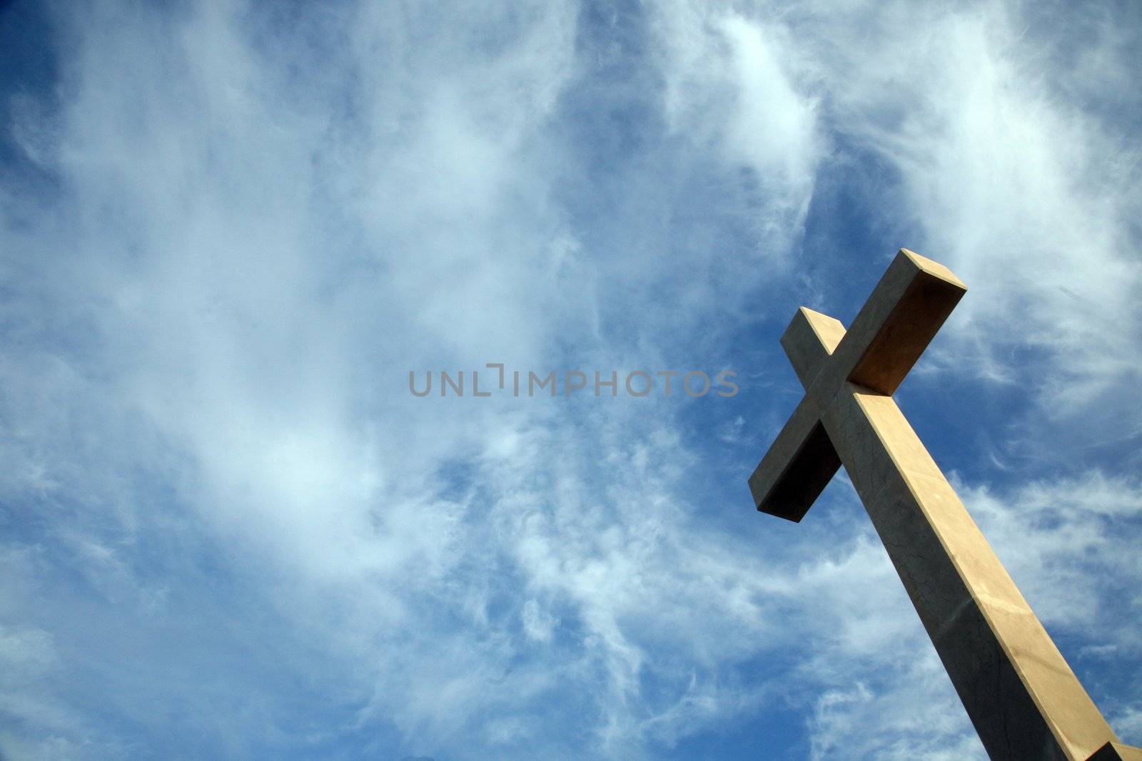 Cross on the hill above Dubrovnik, Croatia