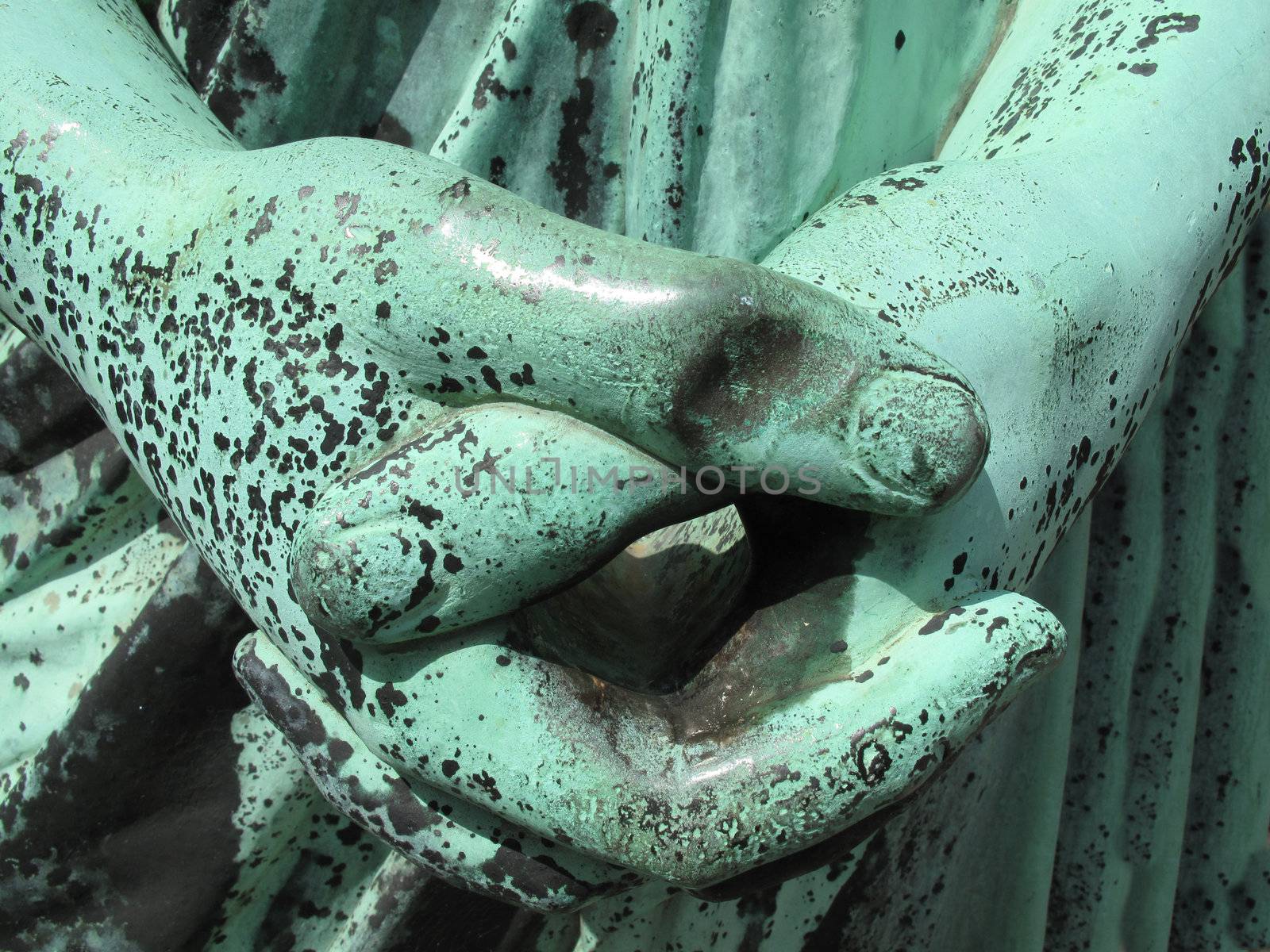 Detail of a copy of an old Greek bronze statue of  Demosthenes 384 - 322 B. C.    