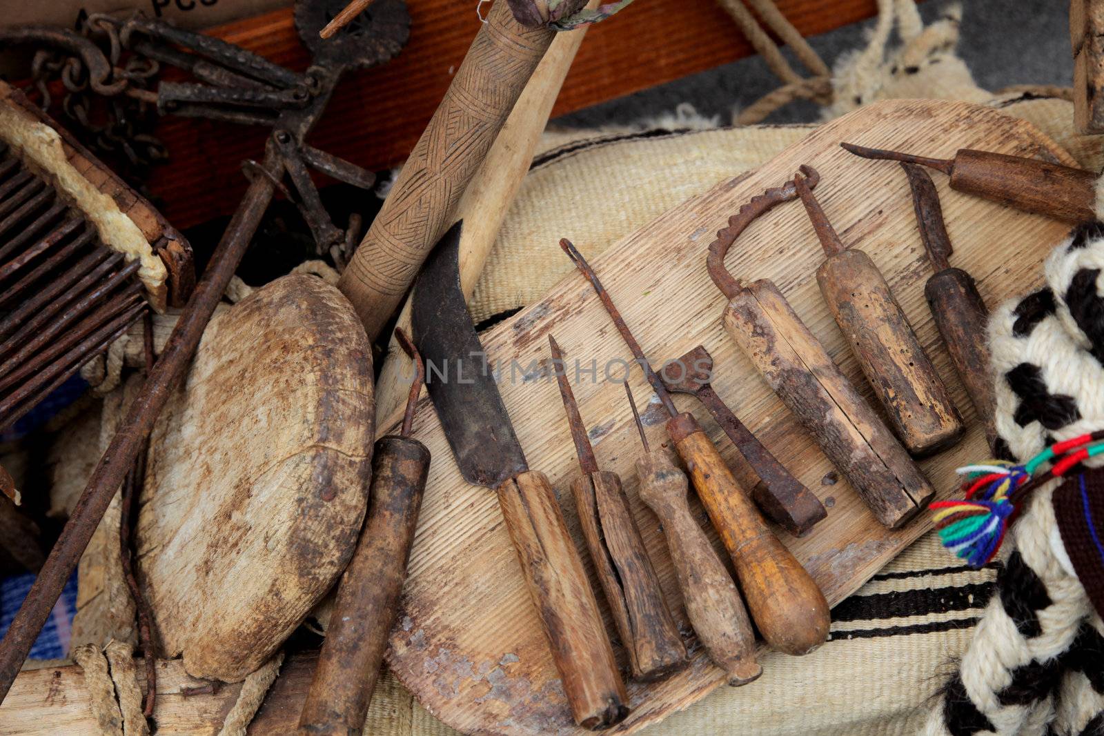 Collection of wooden kitchen utensils