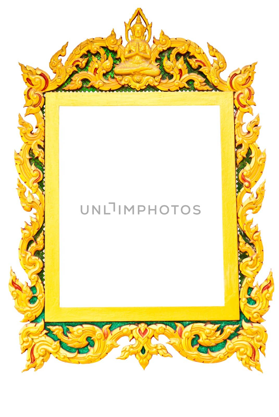 Old Thai picture frame in white background
