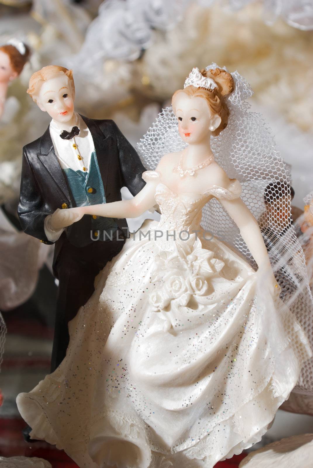 wedding bride and groom couple doll