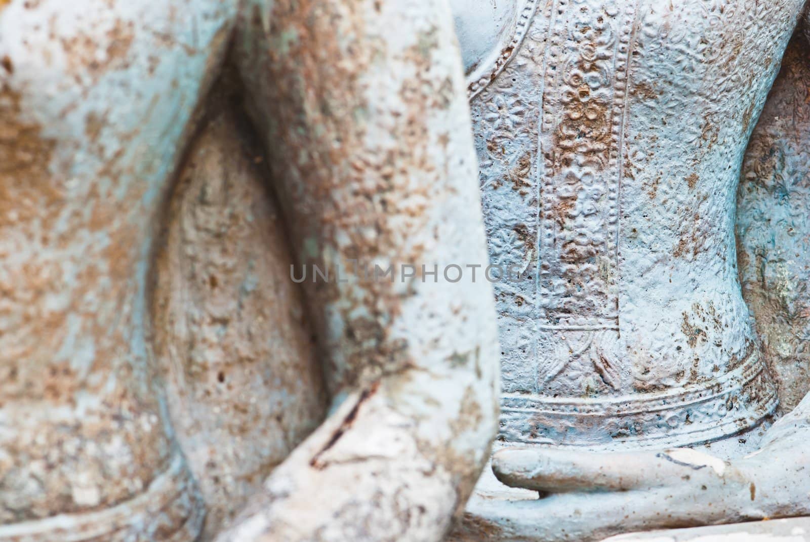 Old budda statue in isolated background
