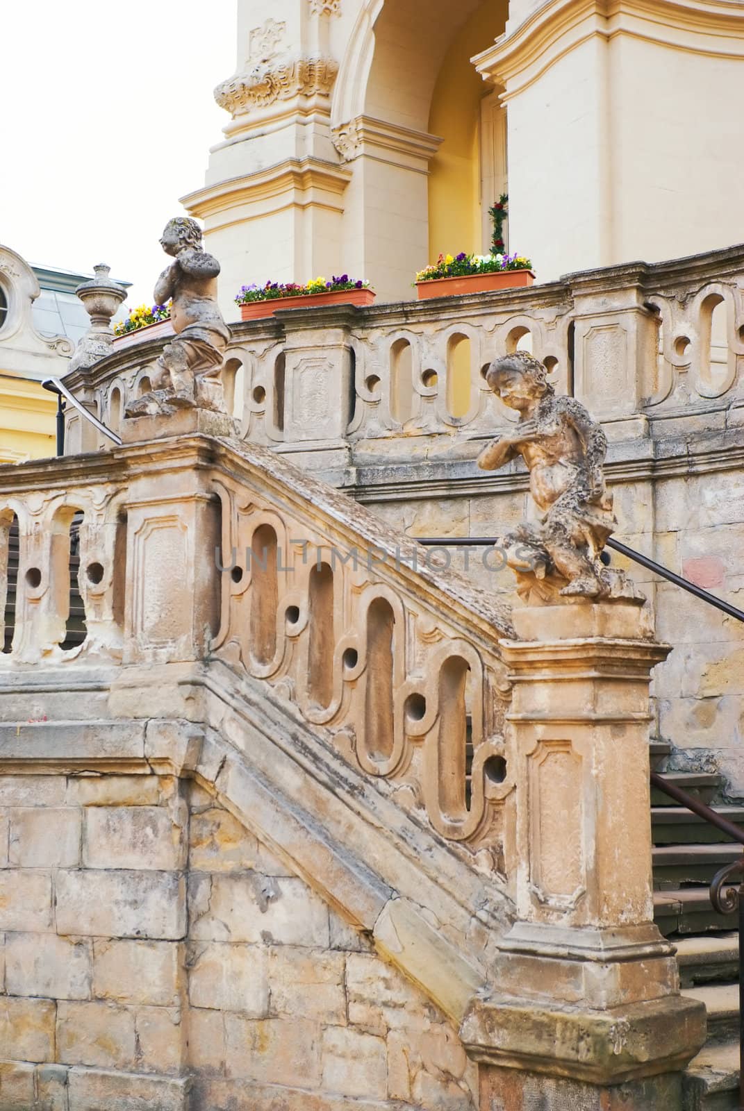 Stairway.St. George's Cathedral in Lvov, Ukraine.