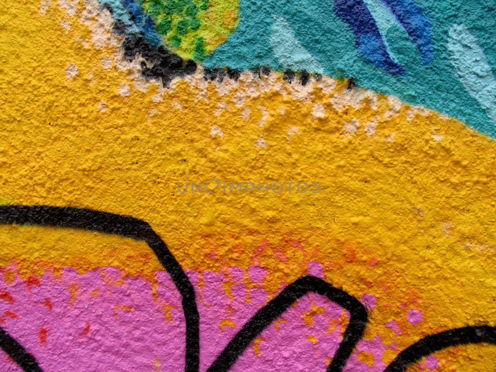 Detail of nice graffiti wall.